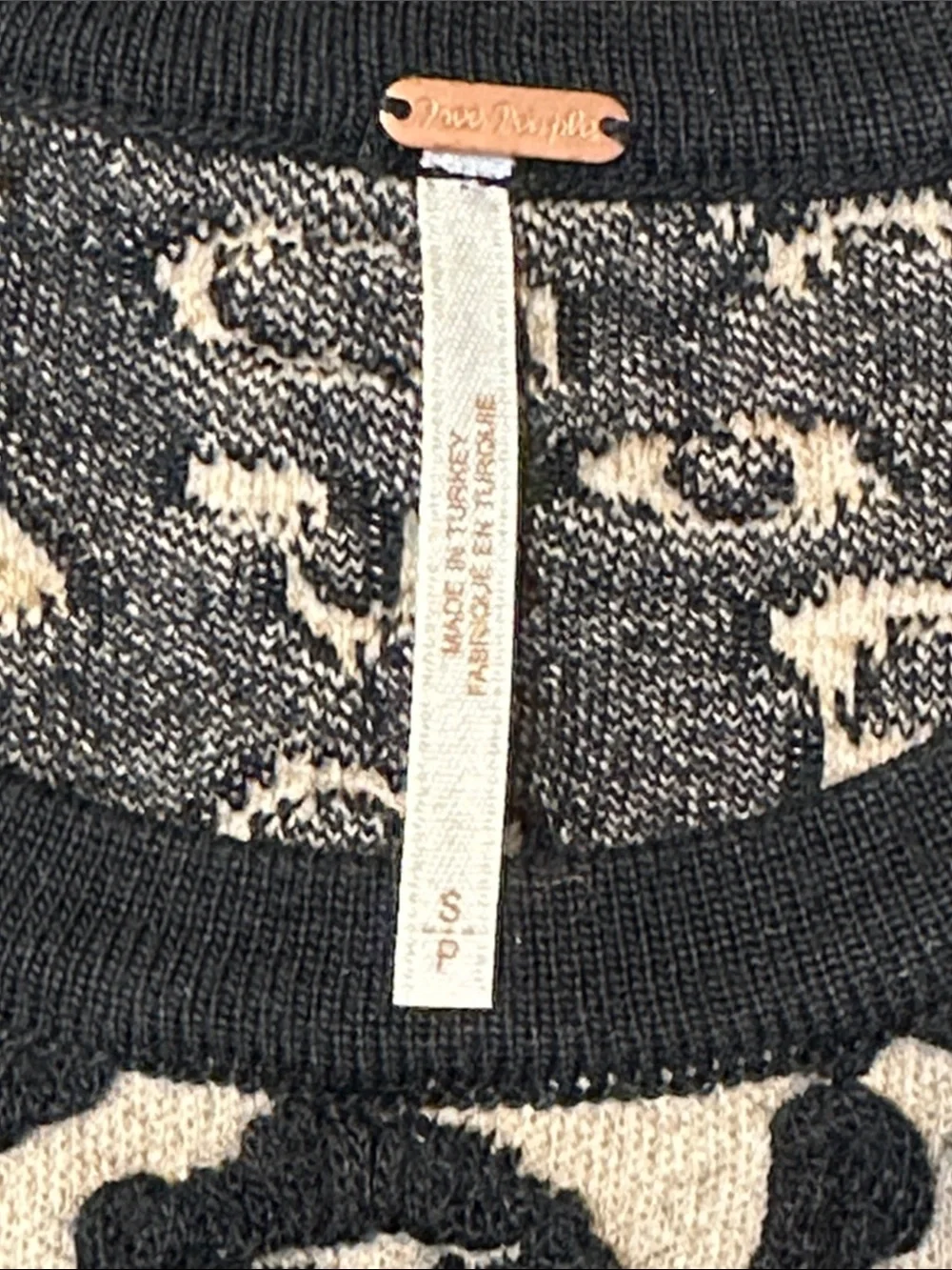 Free People Animal Print Embroidered Knit Sheath Dress